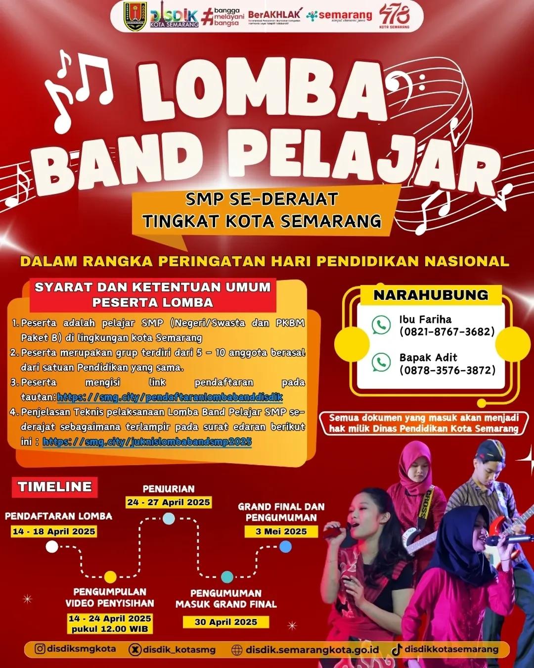 Lomba Band Pelajar SMP se-derajat Tingkat Kota Semarang